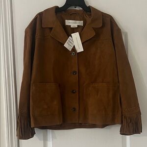 NWT Treasure & Bond Suede Fringe Jacket Size XL